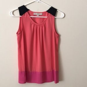 Pink colorblock sleeveless Loft top xxsp